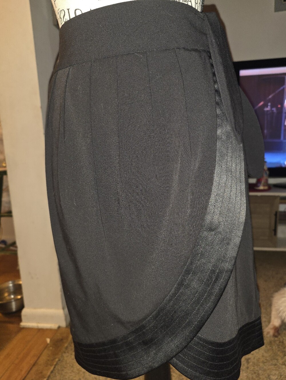 Worthington Black Mini Skirt with Satin Wrap Detail